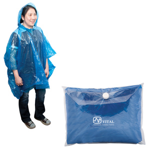 V0826
	-DISPOSABLE PONCHO
	-Royal Blue/Clear pouch
